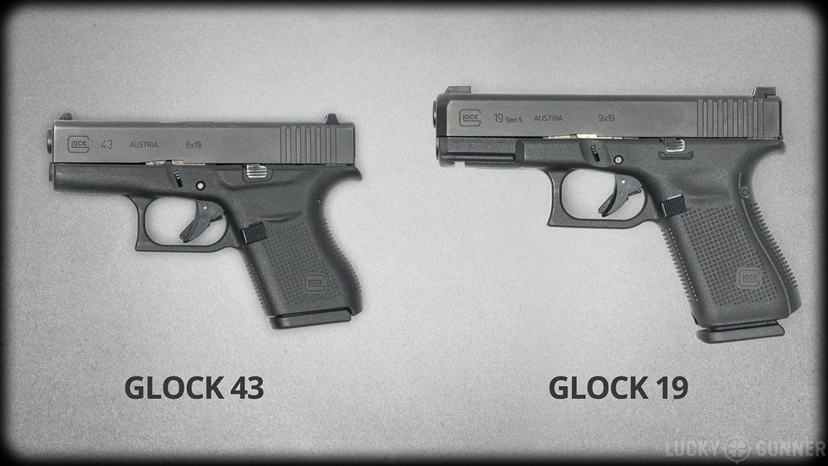 Glock 43 and Glock 19 size comparison