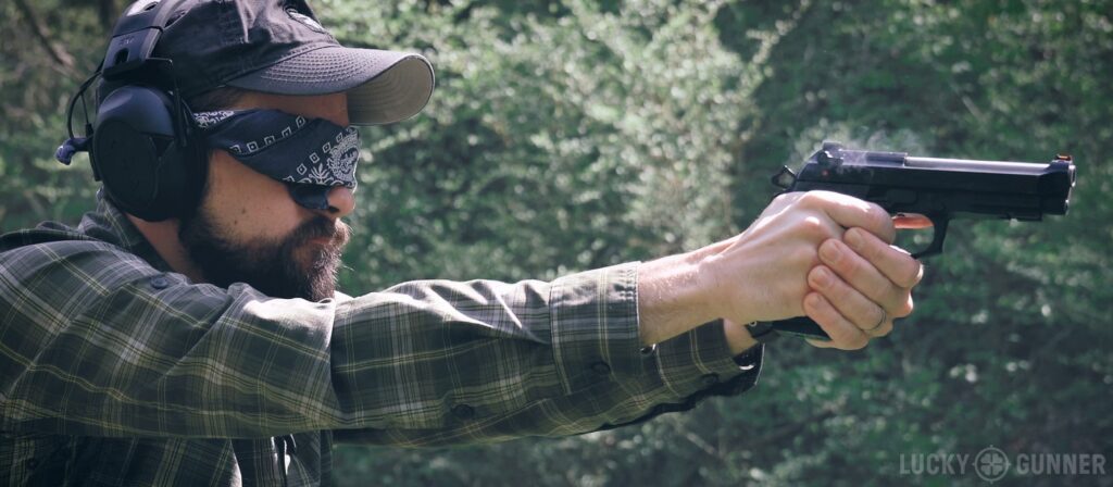 Shooting a Carry Permit Test Blindfolded - Lucky Gunner Lounge