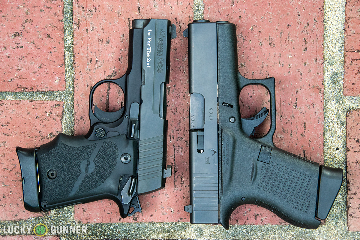 Glock 43 and Sig P938 size comparison