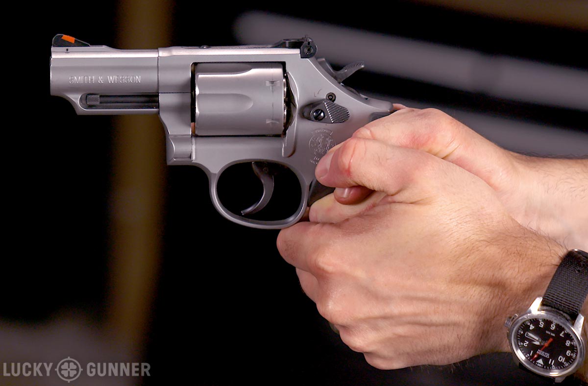 two-handed revolver grip